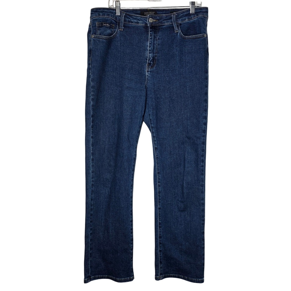 Judy Blue Straight Leg Jeans Dark Wash High Rise Stretch Denim JB88467 13/31
